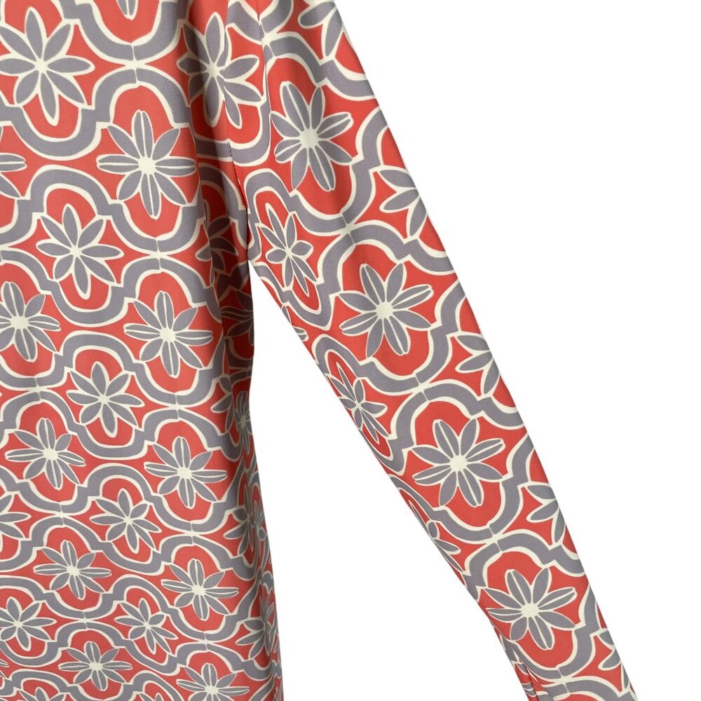 Aryeh Womens Floral Dress Long Sleeve Size Medium Scoop Neck Gray Pink C - Picture 8 of 12